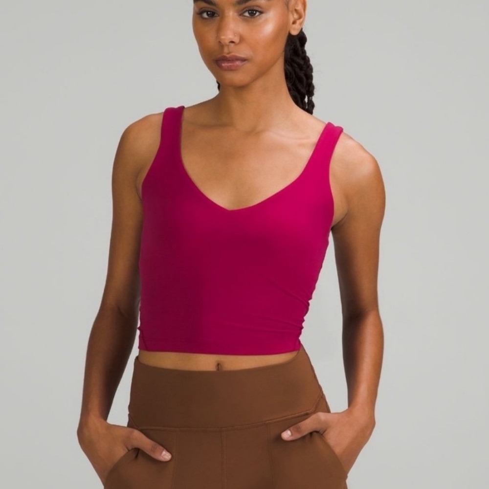 Lululemon Align Tank Top Yoga Magenta 4 Built-in Bra with Modesty Pads